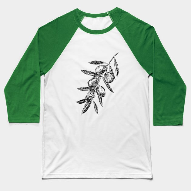 Olive branch Baseball T-Shirt by rachelsfinelines